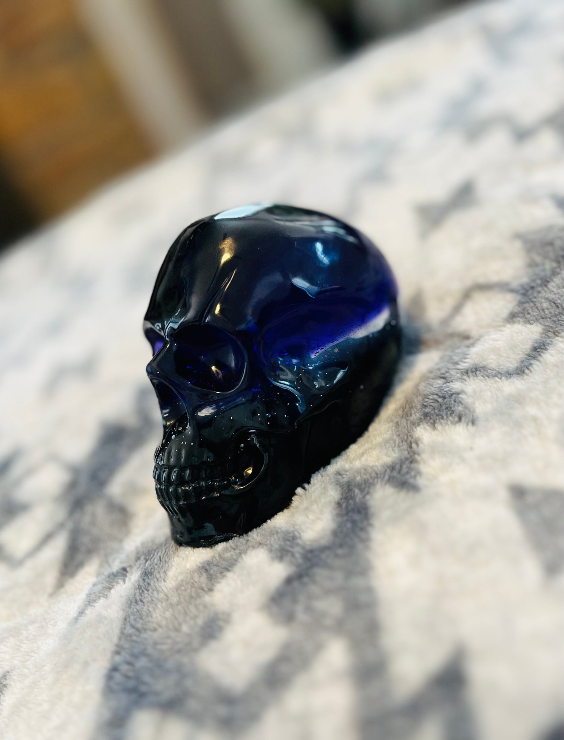 Purple/black epoxy skull