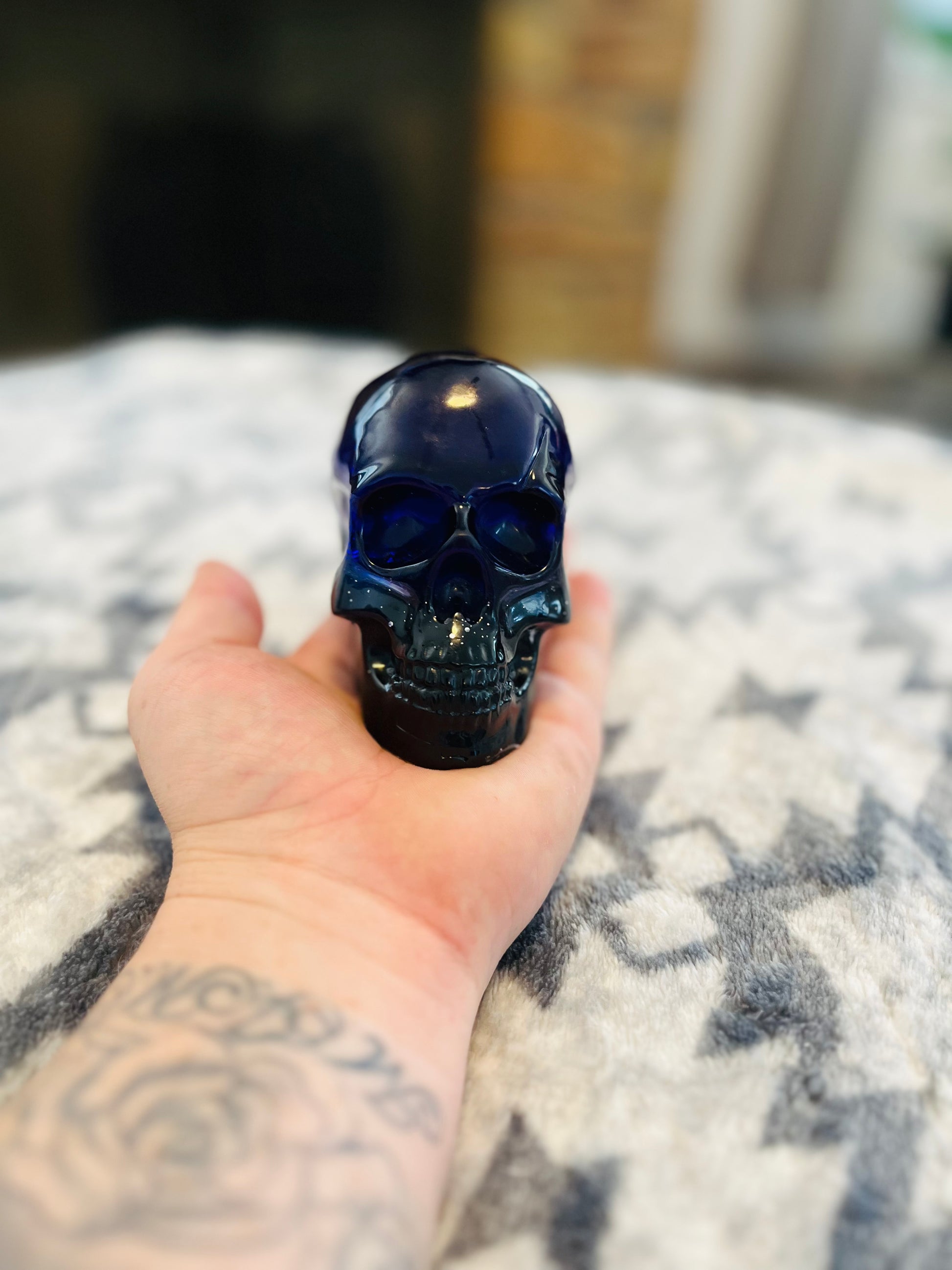 Purple/black epoxy skull