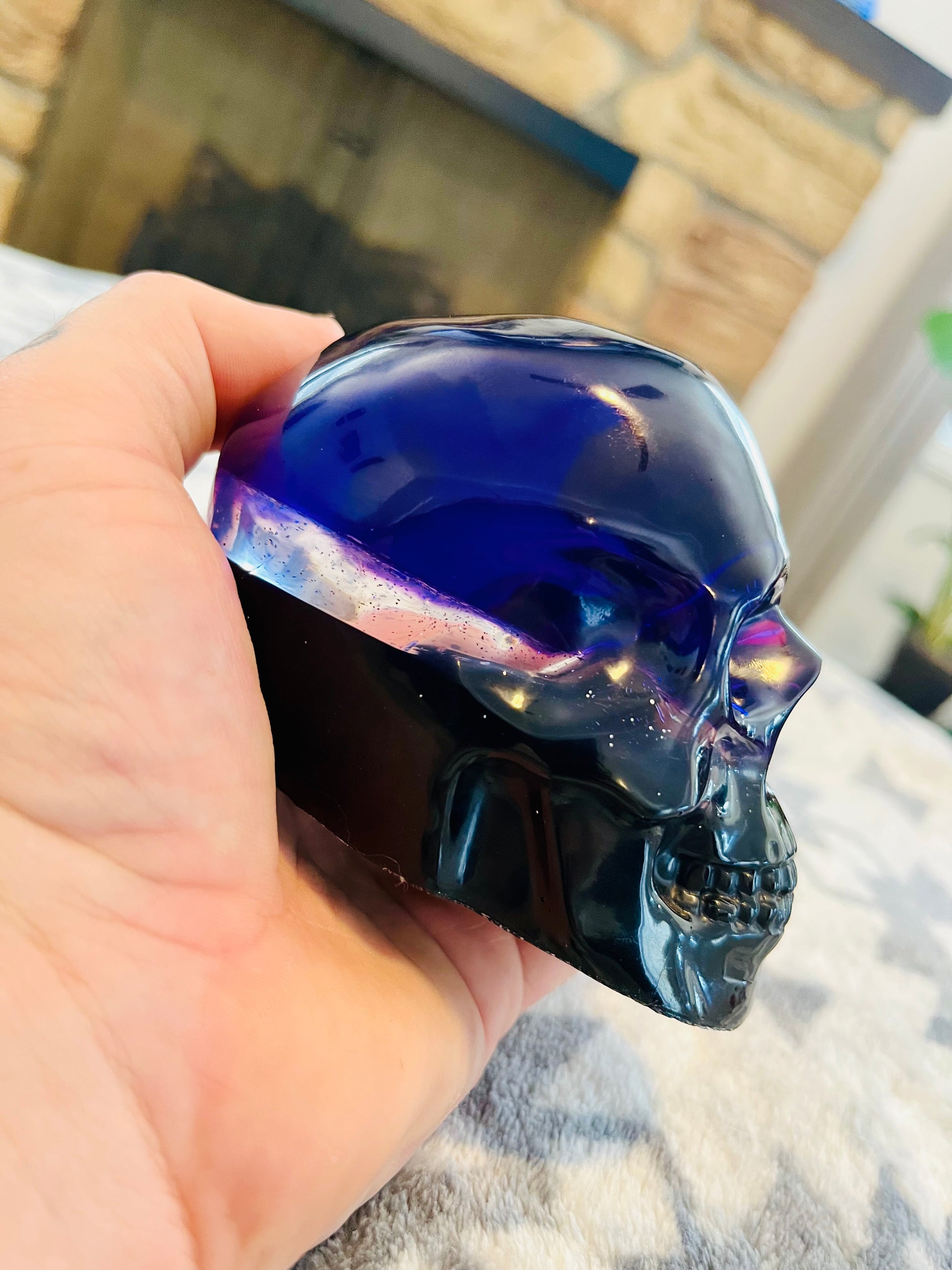 Purple/black epoxy skull