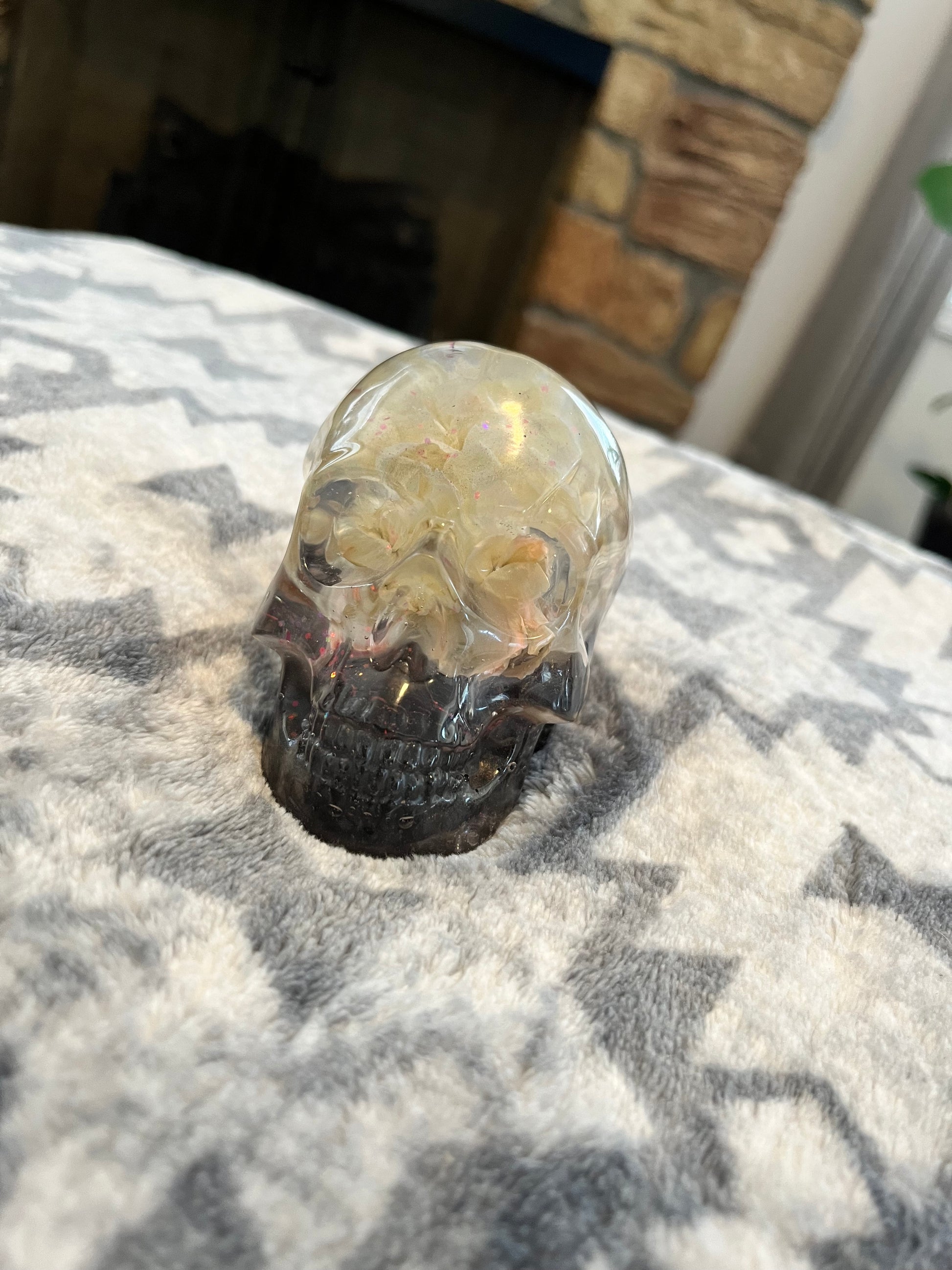 Rose inside Epoxy skull