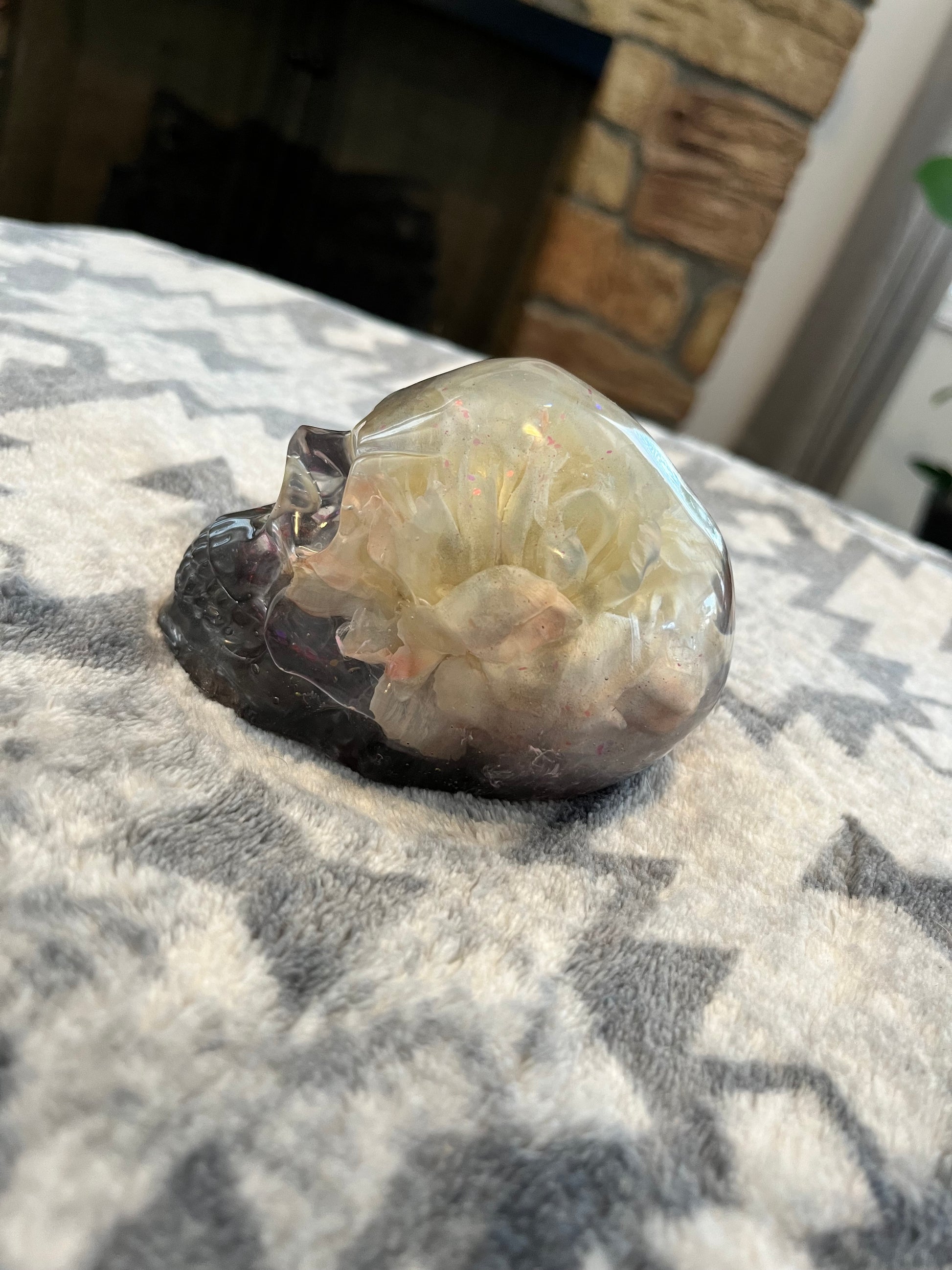 Rose inside Epoxy skull